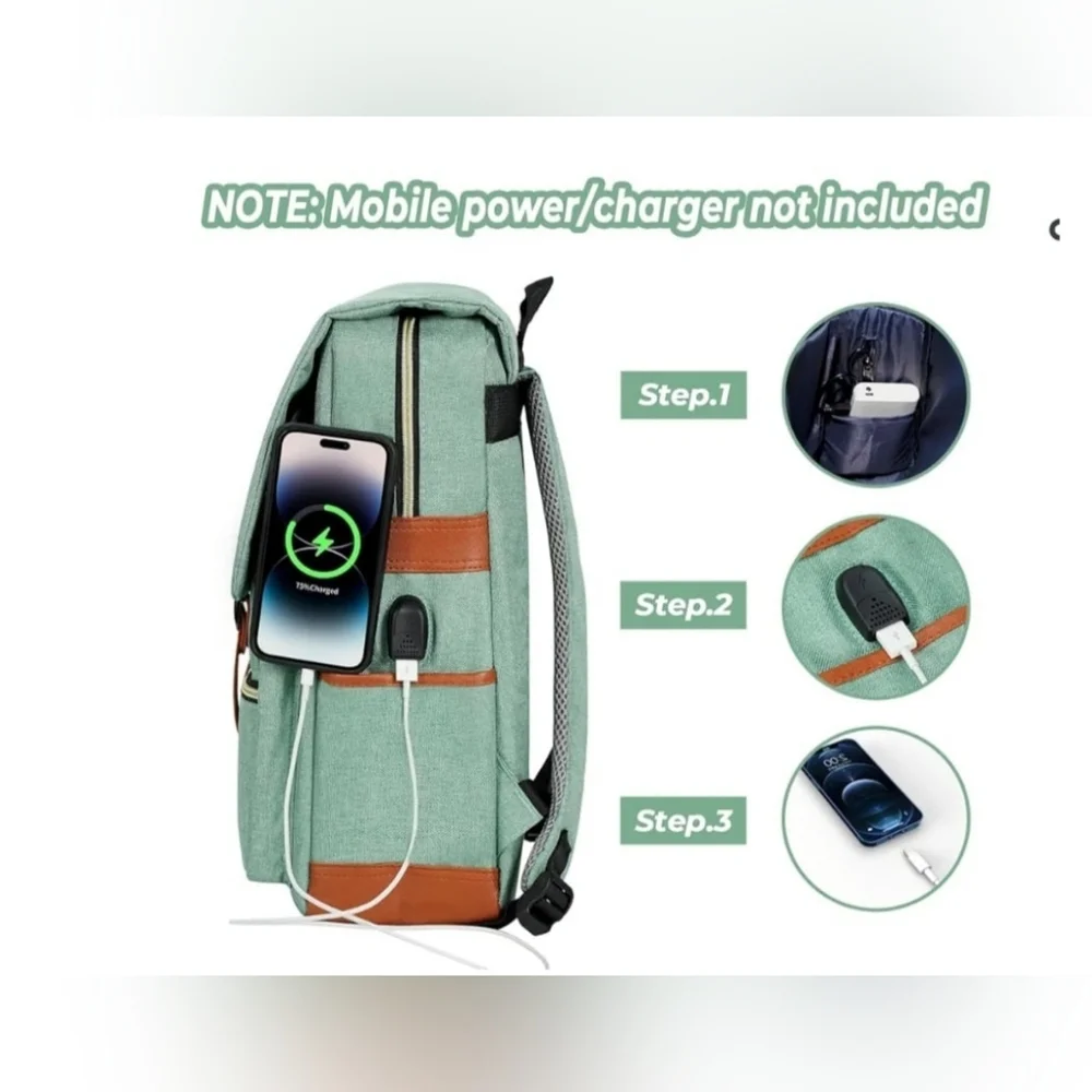 Vintage style laptop travel backpack